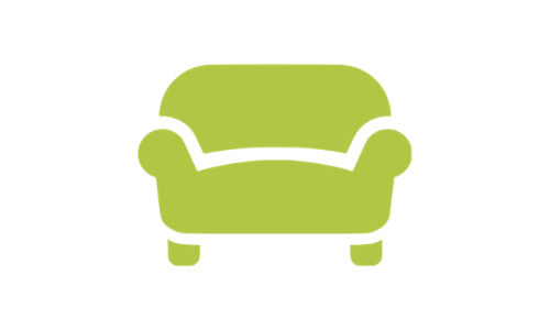 Icon of a living room chair in green